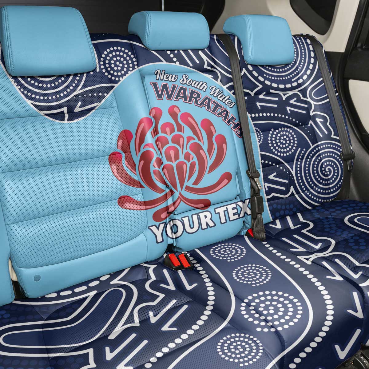 Custom Australia NSW Waratahs Back Car Seat Cover Go Champions Aboriginal Art