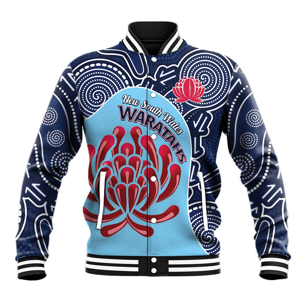 Custom Australia NSW Waratahs Baseball Jacket Go Champions Aboriginal Art