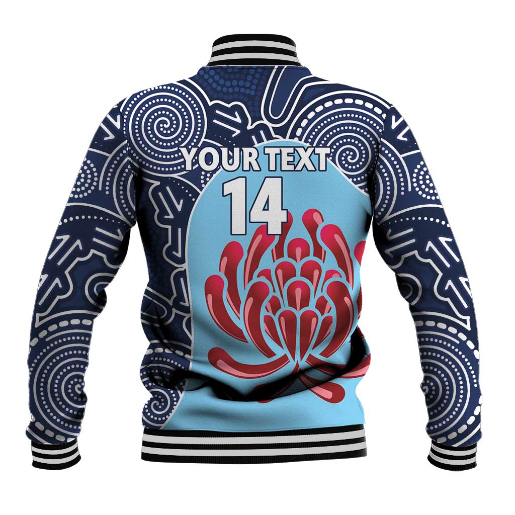 Custom Australia NSW Waratahs Baseball Jacket Go Champions Aboriginal Art
