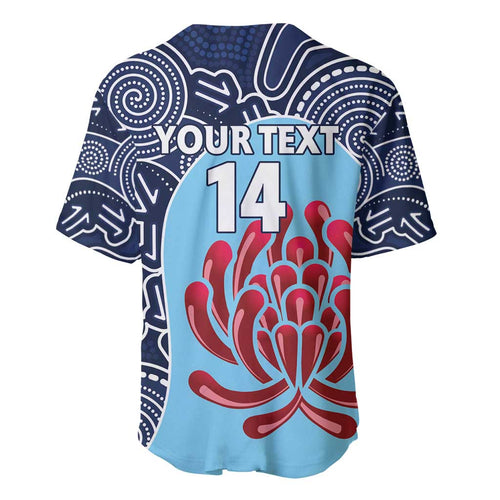 Custom Australia NSW Waratahs Baseball Jersey Go Champions Aboriginal Art