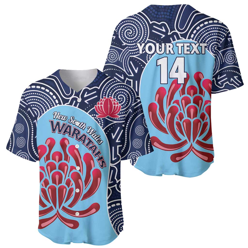 Custom Australia NSW Waratahs Baseball Jersey Go Champions Aboriginal Art