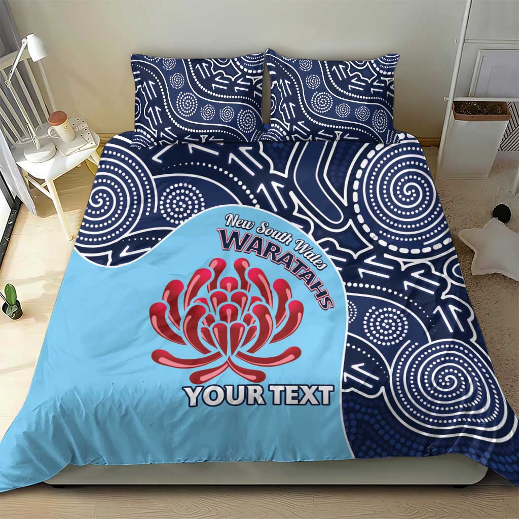 Custom Australia NSW Waratahs Bedding Set Go Champions Aboriginal Art