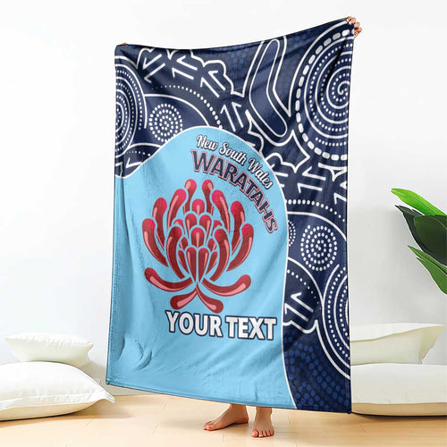 Custom Australia NSW Waratahs Blanket Go Champions Aboriginal Art