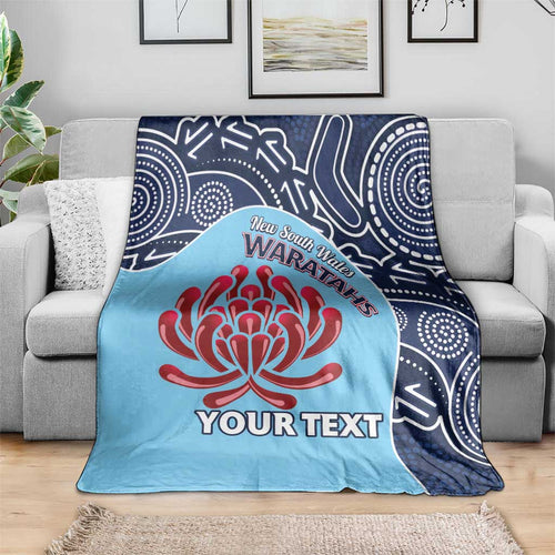Custom Australia NSW Waratahs Blanket Go Champions Aboriginal Art