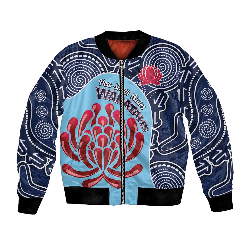 Custom Australia NSW Waratahs Bomber Jacket Go Champions Aboriginal Art