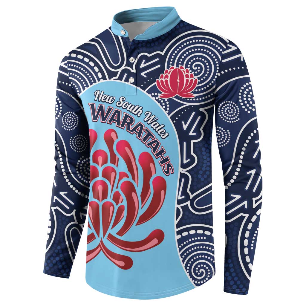Custom Australia NSW Waratahs Button Sweatshirt Go Champions Aboriginal Art