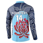 Custom Australia NSW Waratahs Button Sweatshirt Go Champions Aboriginal Art