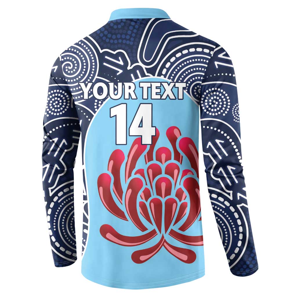 Custom Australia NSW Waratahs Button Sweatshirt Go Champions Aboriginal Art