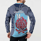 Custom Australia NSW Waratahs Button Sweatshirt Go Champions Aboriginal Art