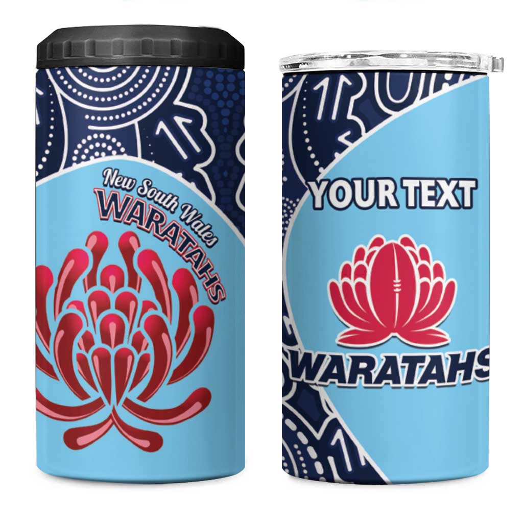 Custom Australia NSW Waratahs 4 in 1 Can Cooler Tumbler Go Champions Aboriginal Art
