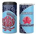 Custom Australia NSW Waratahs 4 in 1 Can Cooler Tumbler Go Champions Aboriginal Art