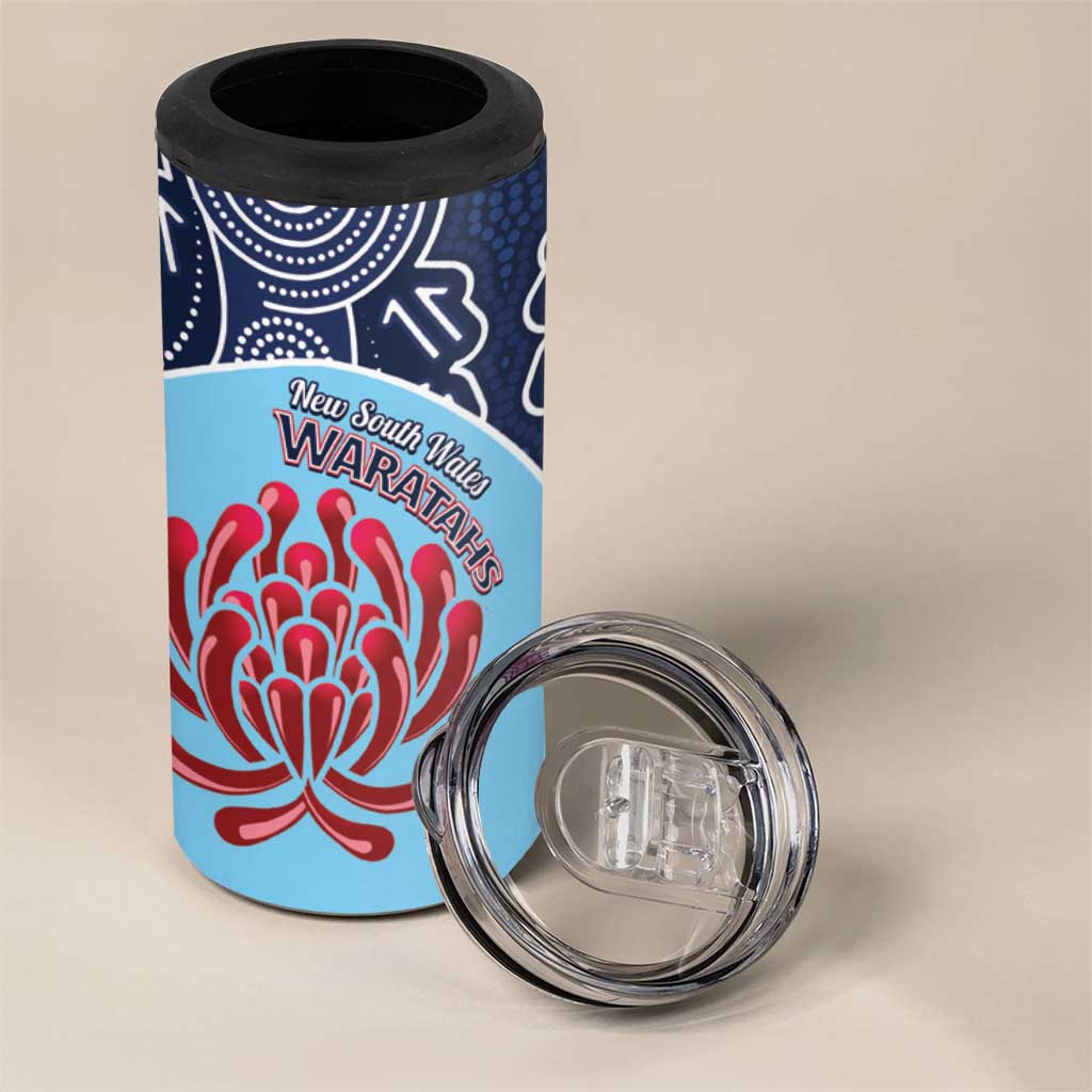 Custom Australia NSW Waratahs 4 in 1 Can Cooler Tumbler Go Champions Aboriginal Art