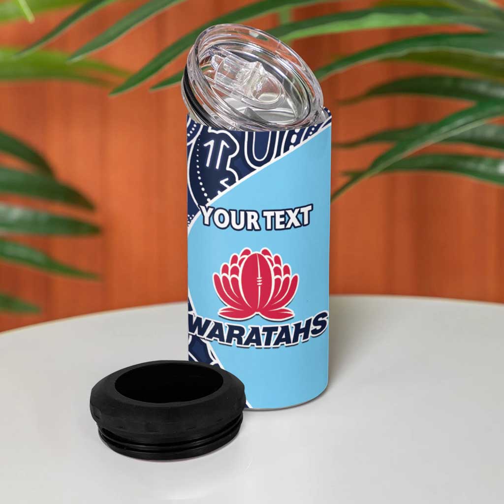 Custom Australia NSW Waratahs 4 in 1 Can Cooler Tumbler Go Champions Aboriginal Art