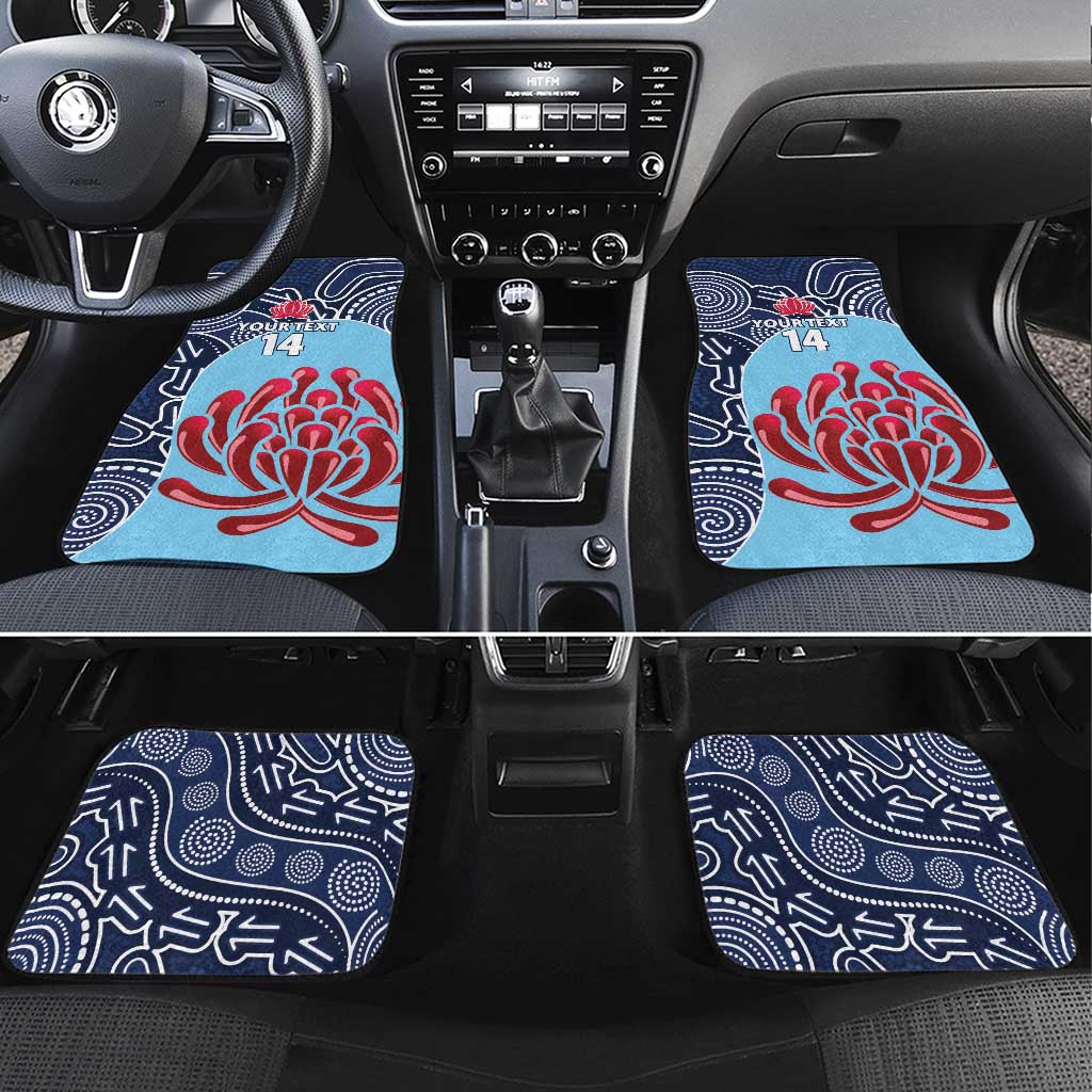 Custom Australia NSW Waratahs Car Mats Go Champions Aboriginal Art