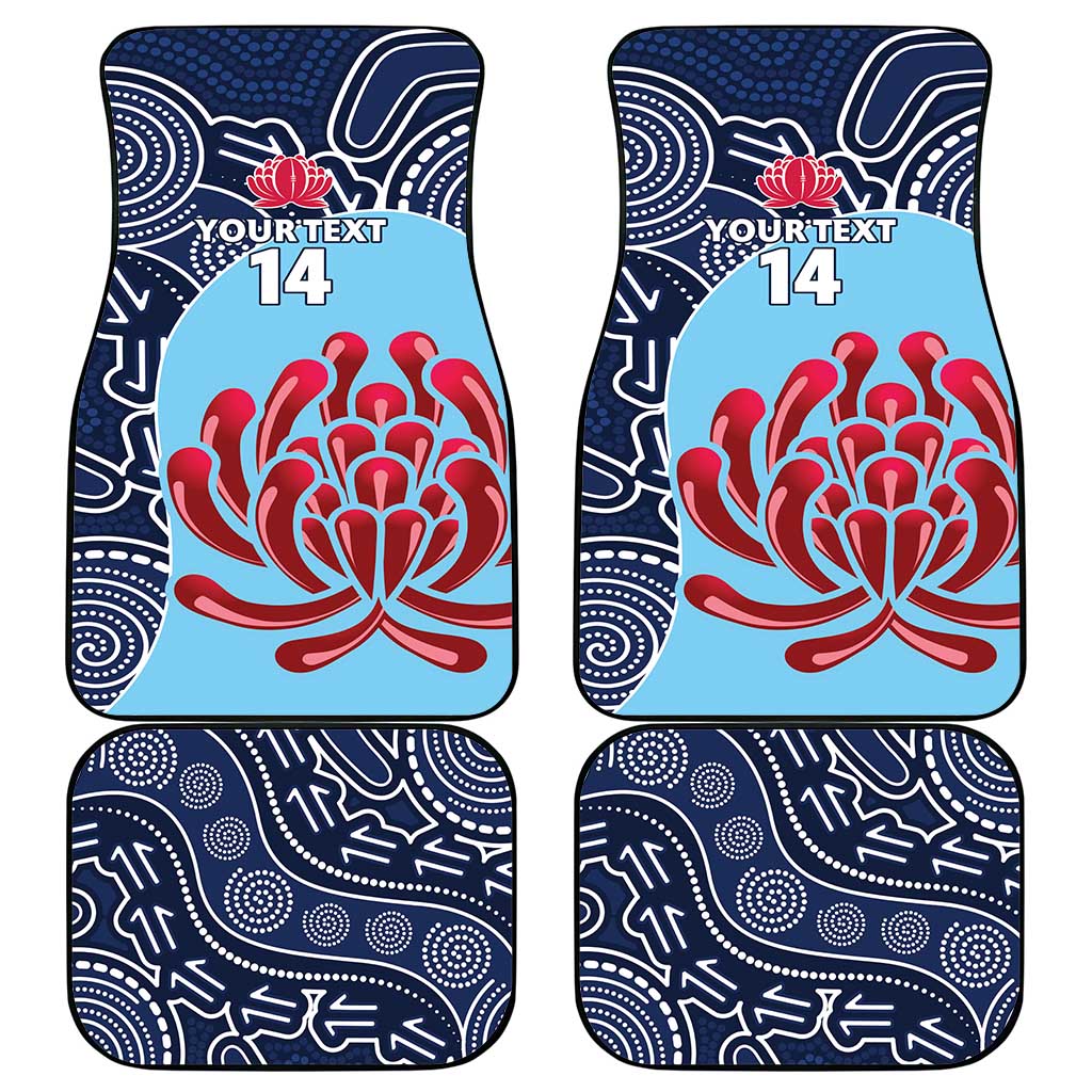 Custom Australia NSW Waratahs Car Mats Go Champions Aboriginal Art