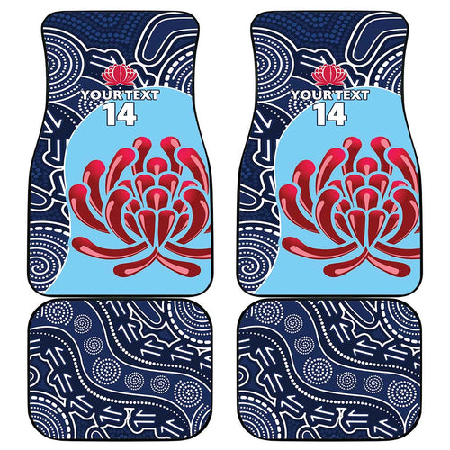 Custom Australia NSW Waratahs Car Mats Go Champions Aboriginal Art