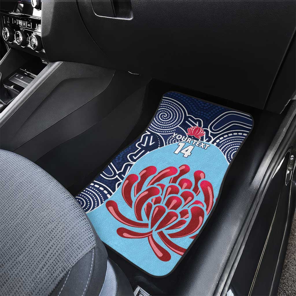 Custom Australia NSW Waratahs Car Mats Go Champions Aboriginal Art