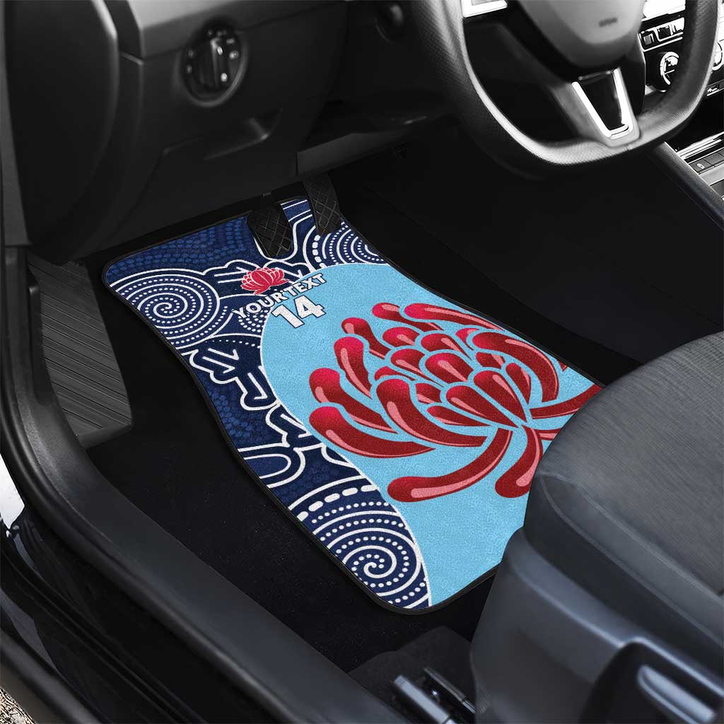 Custom Australia NSW Waratahs Car Mats Go Champions Aboriginal Art