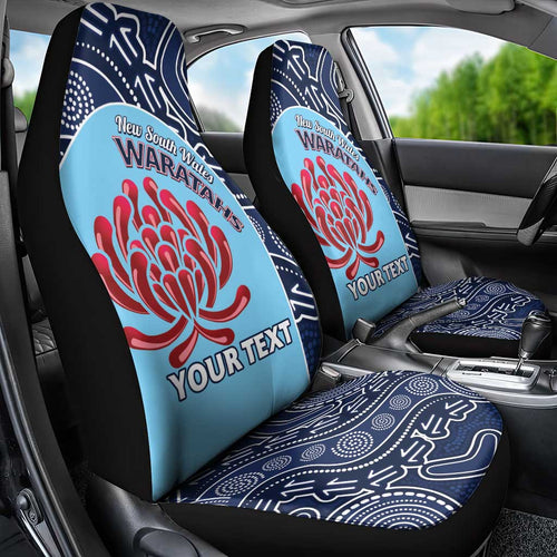 Custom Australia NSW Waratahs Car Seat Cover Go Champions Aboriginal Art