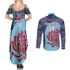 Custom Australia NSW Waratahs Couples Matching Summer Maxi Dress and Long Sleeve Button Shirt Go Champions Aboriginal Art
