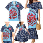 Custom Australia NSW Waratahs Family Matching Mermaid Dress and Hawaiian Shirt Go Champions Aboriginal Art