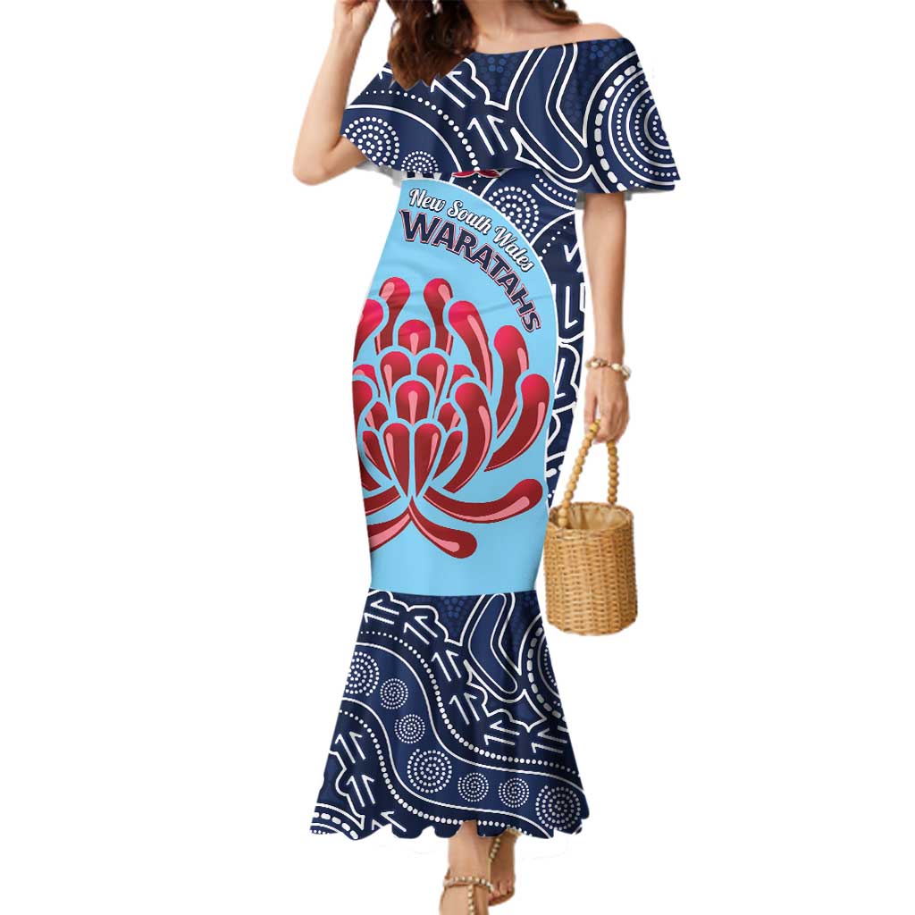 Custom Australia NSW Waratahs Family Matching Mermaid Dress and Hawaiian Shirt Go Champions Aboriginal Art