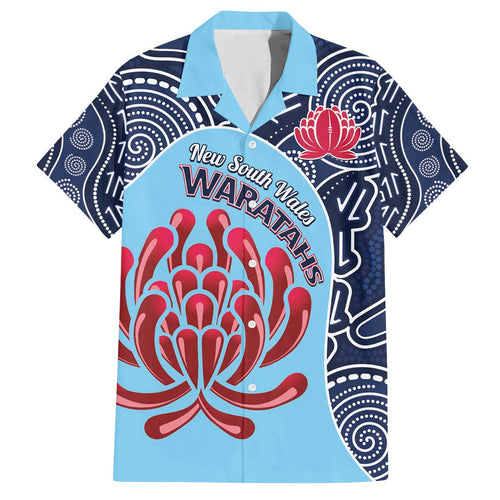 Custom Australia NSW Waratahs Family Matching Off The Shoulder Long Sleeve Dress and Hawaiian Shirt Go Champions Aboriginal Art