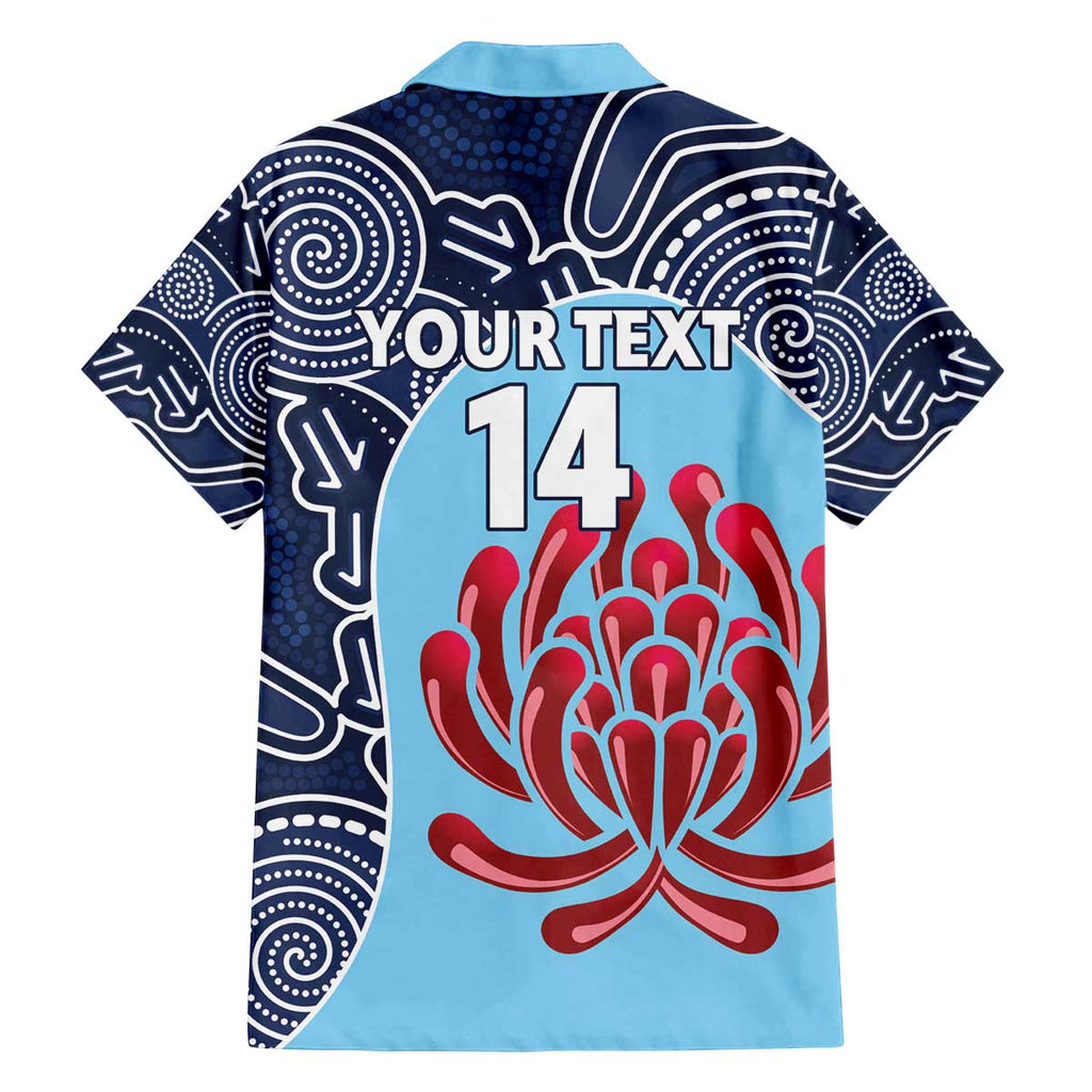 Custom Australia NSW Waratahs Family Matching Off The Shoulder Long Sleeve Dress and Hawaiian Shirt Go Champions Aboriginal Art
