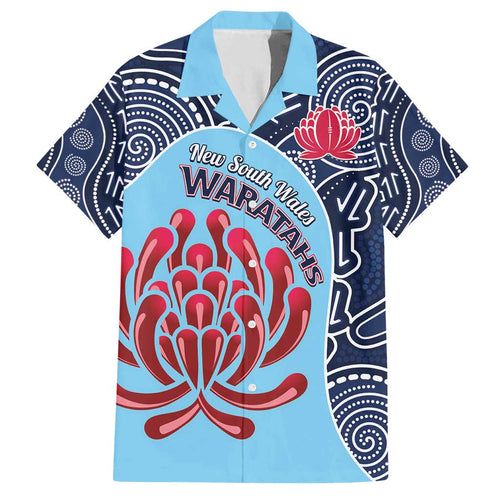 Custom Australia NSW Waratahs Family Matching Off Shoulder Maxi Dress and Hawaiian Shirt Go Champions Aboriginal Art