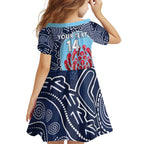 Custom Australia NSW Waratahs Family Matching Off Shoulder Short Dress and Hawaiian Shirt Go Champions Aboriginal Art