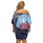 Custom Australia NSW Waratahs Family Matching Off Shoulder Short Dress and Hawaiian Shirt Go Champions Aboriginal Art