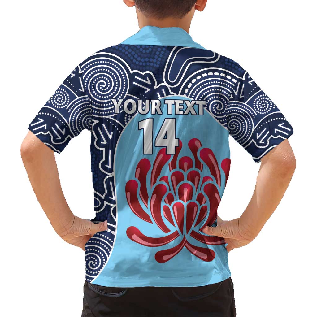 Custom Australia NSW Waratahs Family Matching Puletasi and Hawaiian Shirt Go Champions Aboriginal Art