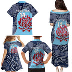 Custom Australia NSW Waratahs Family Matching Puletasi and Hawaiian Shirt Go Champions Aboriginal Art