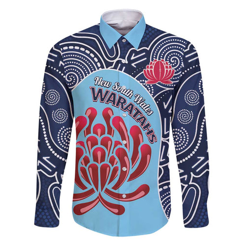 Custom Australia NSW Waratahs Family Matching Puletasi and Hawaiian Shirt Go Champions Aboriginal Art