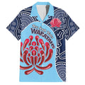 Custom Australia NSW Waratahs Family Matching Short Sleeve Bodycon Dress and Hawaiian Shirt Go Champions Aboriginal Art
