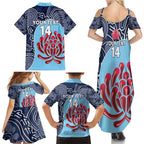 Custom Australia NSW Waratahs Family Matching Summer Maxi Dress and Hawaiian Shirt Go Champions Aboriginal Art