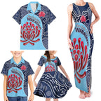 Custom Australia NSW Waratahs Family Matching Tank Maxi Dress and Hawaiian Shirt Go Champions Aboriginal Art