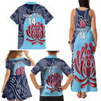 Custom Australia NSW Waratahs Family Matching Tank Maxi Dress and Hawaiian Shirt Go Champions Aboriginal Art