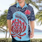Custom Australia NSW Waratahs Hawaiian Shirt Go Champions Aboriginal Art