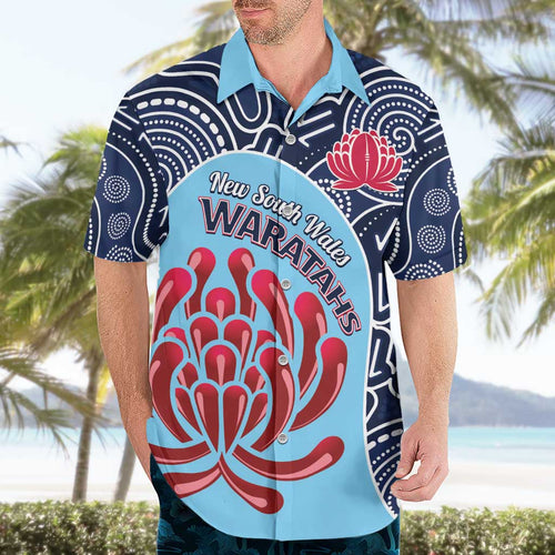 Custom Australia NSW Waratahs Hawaiian Shirt Go Champions Aboriginal Art
