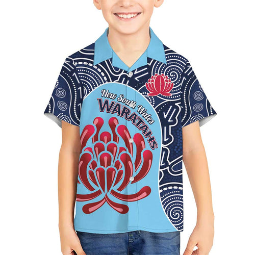 Custom Australia NSW Waratahs Hawaiian Shirt Go Champions Aboriginal Art
