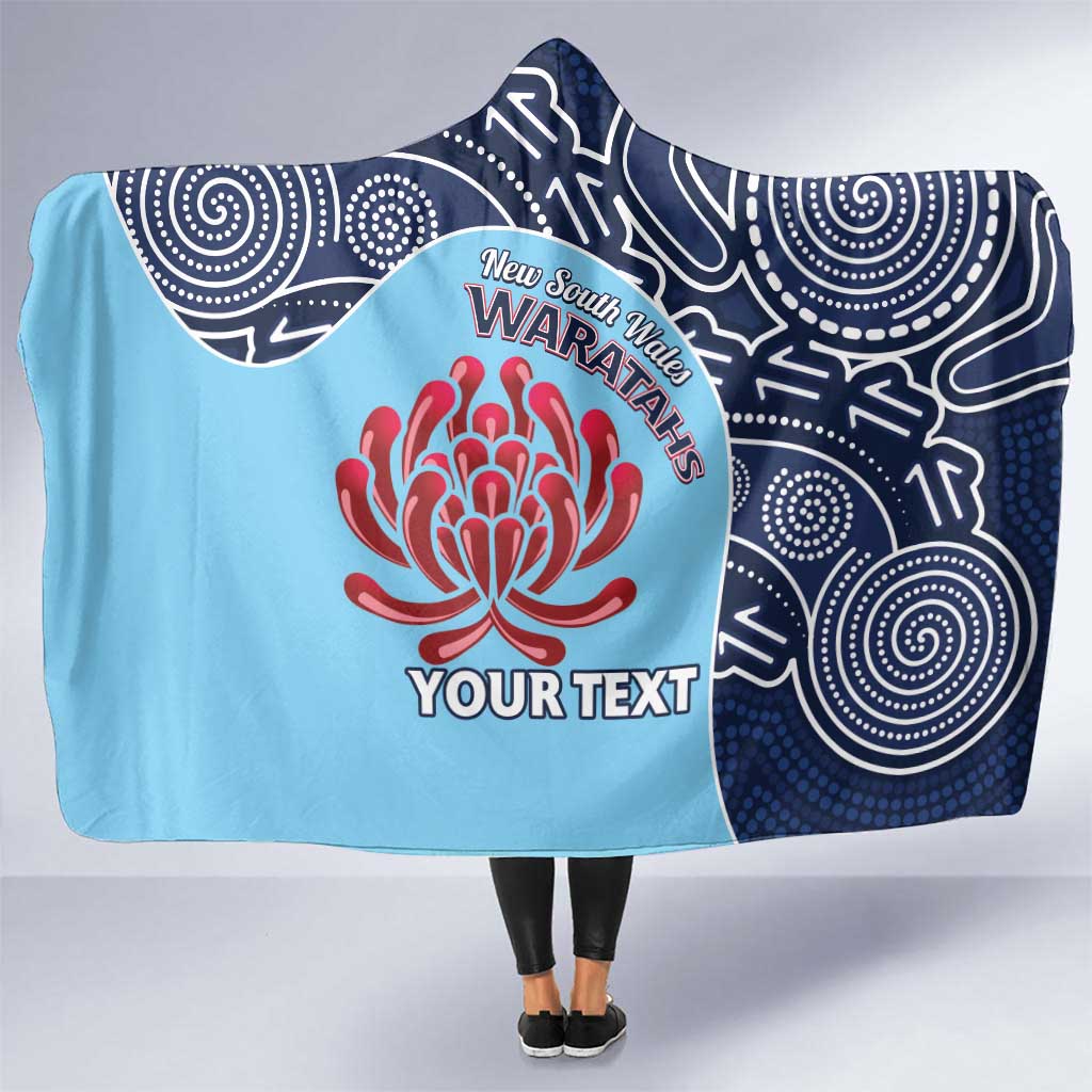 Custom Australia NSW Waratahs Hooded Blanket Go Champions Aboriginal Art