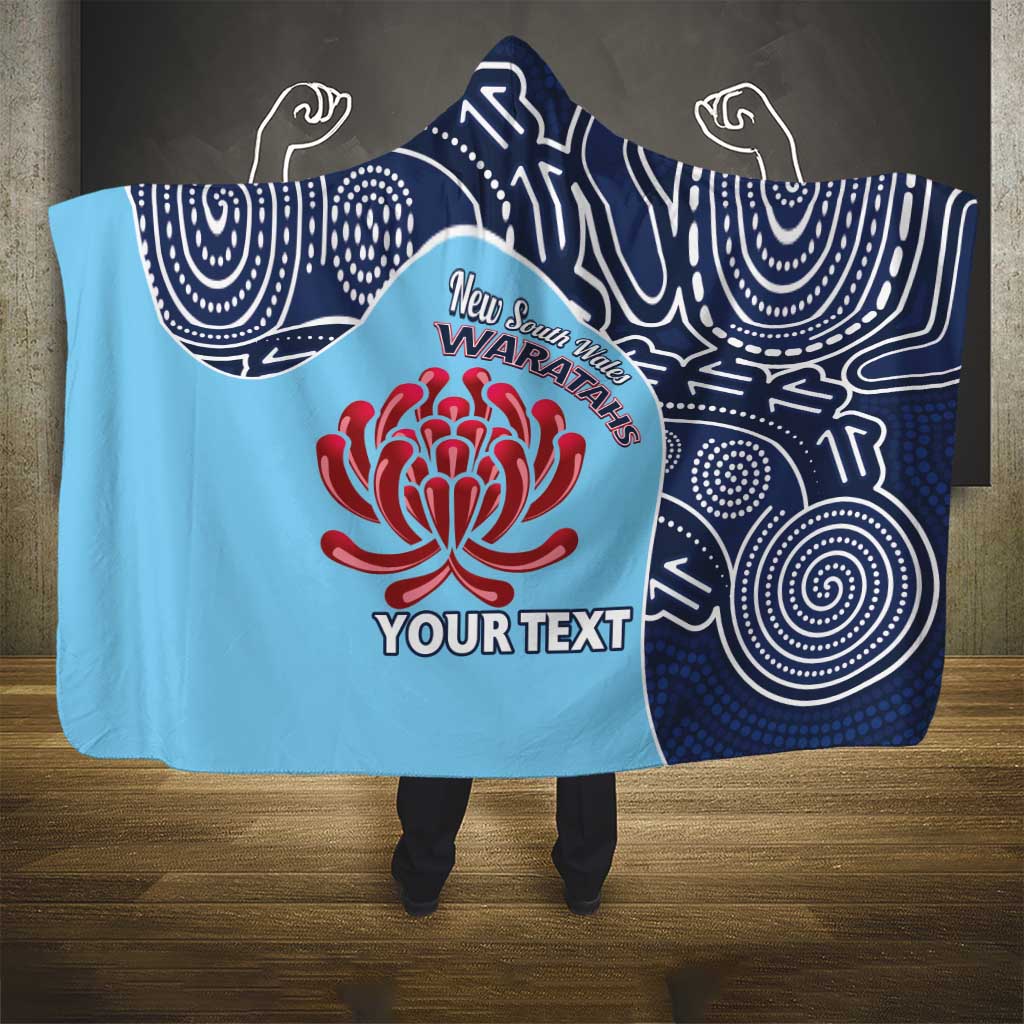 Custom Australia NSW Waratahs Hooded Blanket Go Champions Aboriginal Art