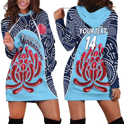 Custom Australia NSW Waratahs Hoodie Dress Go Champions Aboriginal Art