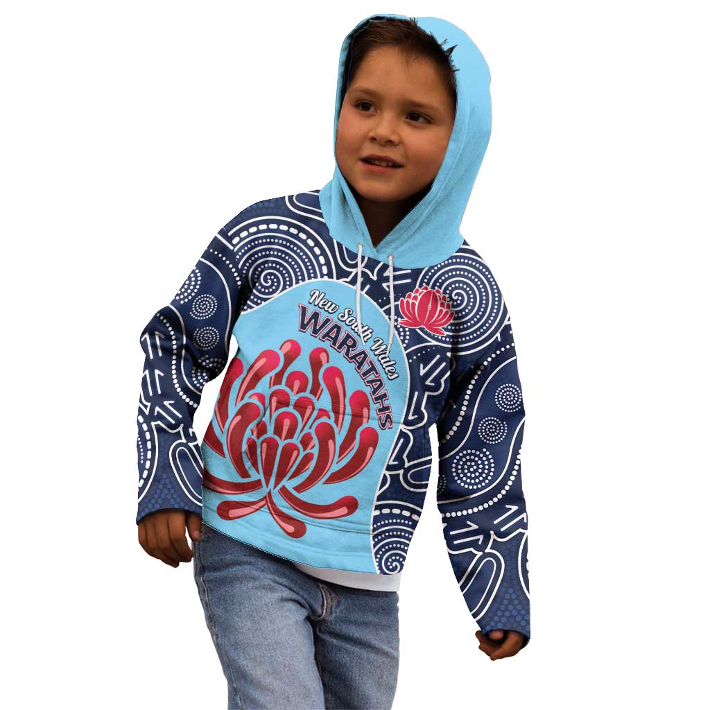 Custom Australia NSW Waratahs Kid Hoodie Go Champions Aboriginal Art