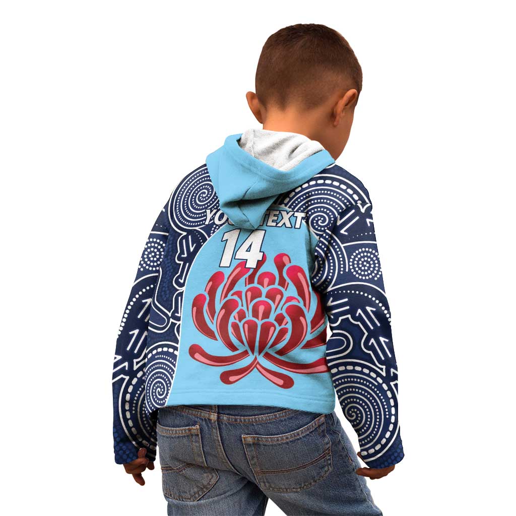 Custom Australia NSW Waratahs Kid Hoodie Go Champions Aboriginal Art