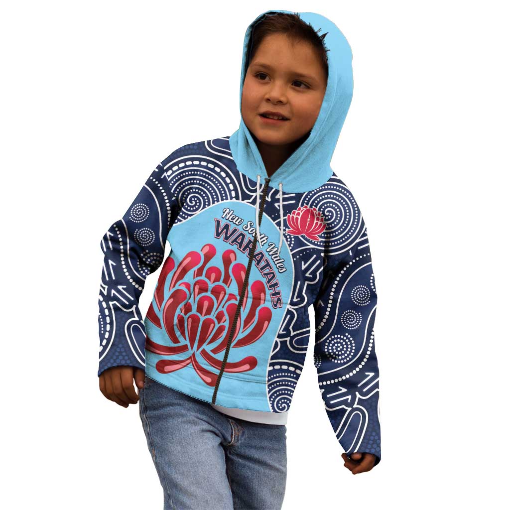 Custom Australia NSW Waratahs Kid Hoodie Go Champions Aboriginal Art