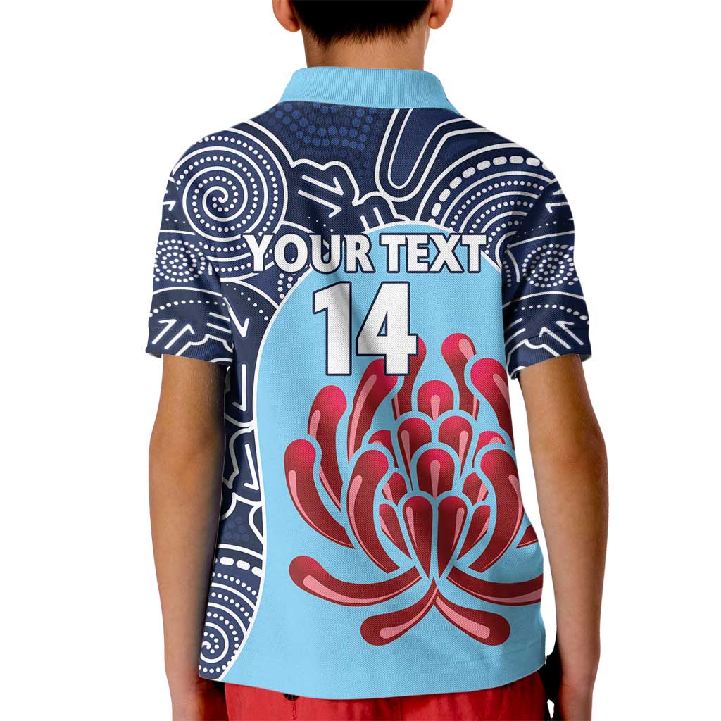 Custom Australia NSW Waratahs Kid Polo Shirt Go Champions Aboriginal Art