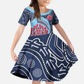 Custom Australia NSW Waratahs Kid Short Sleeve Dress Go Champions Aboriginal Art