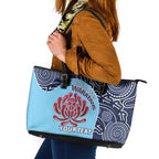 Custom Australia NSW Waratahs Leather Tote Bag Go Champions Aboriginal Art